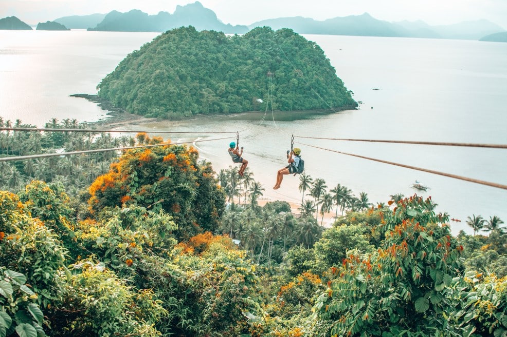 Top instagrammable places in El Nido | Zip lining at Las Cabanas