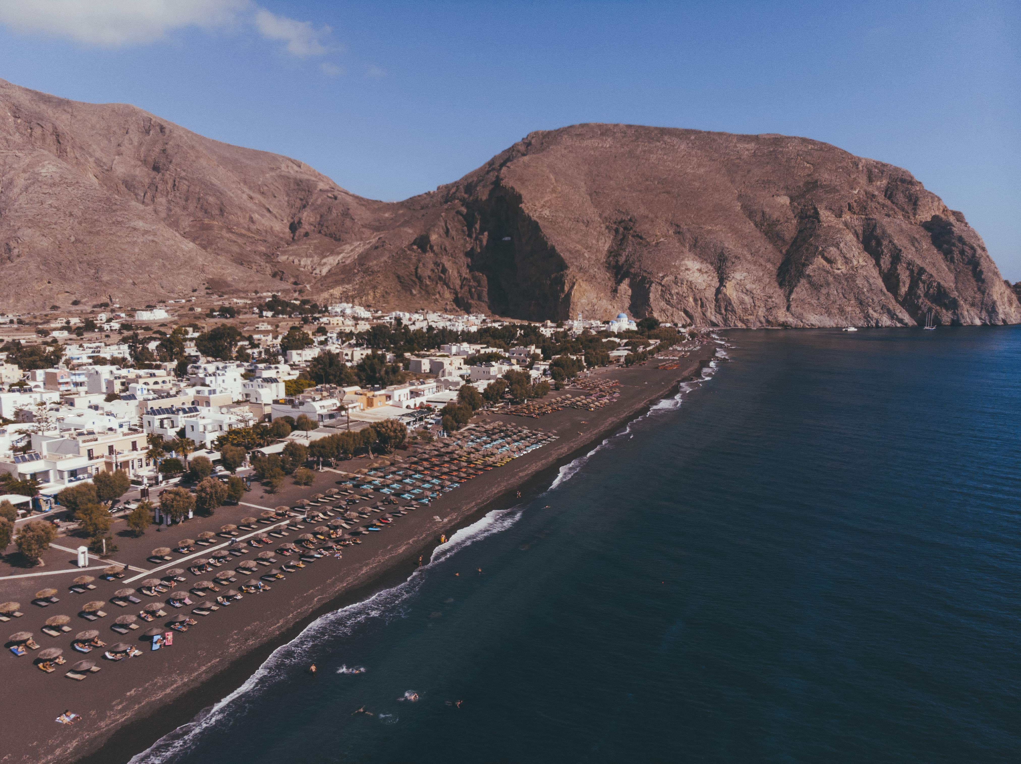 10 Most Instagrammable Places in Greece 12 instagrammable places in Greece, Perissa Beach in Santorini