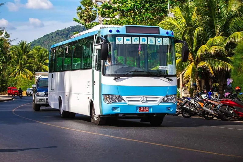 Phuket Airport Smart Bus, How To Get From Phuket Airport To Patong Beach - All Possible Ways, cheapest way from Phuket airport to Patong Beach, Phuket airport to Patong Beach, Phuket Bus Airport to Patong Beach, bus from Phuket airport to Patong Beach, Songthaew (Shared Taxi) Phuket airport to Patong Beach, taxi Phuket airport to Patong Beach, Grab Phuket airport to Patong Beach, tuk tuk around Patong Beach, shared van Phuket airport to Patong Beach, Bus from Phuket town to Patong Beach