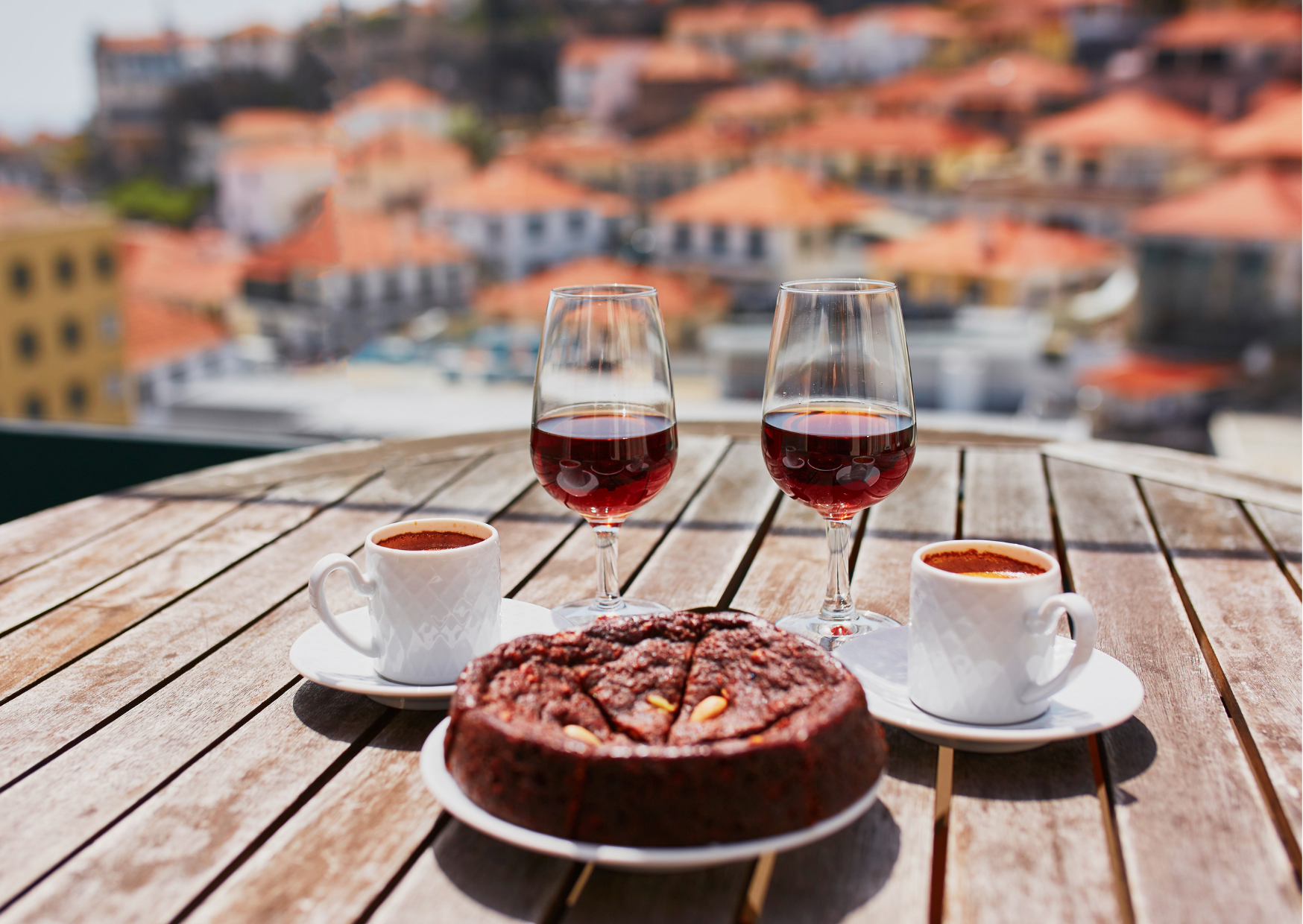 Portuguese Breakfast Recipes - Best Traditional Breakfast in Portugal 6 Madeira Wine and Coffee and Honey Cake - Sweet Port Dessert Wine - Typical Breakfast in Portugal, Portuguese Breakfast, Traditional Breakfast in Portugal