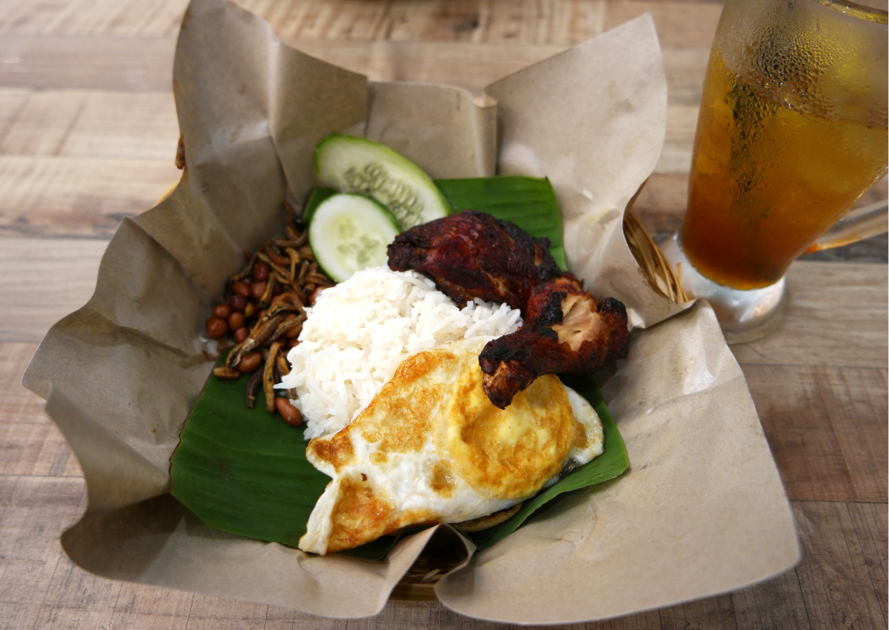 Nasi Lemak - Traditional Singaporean Breakfast 
