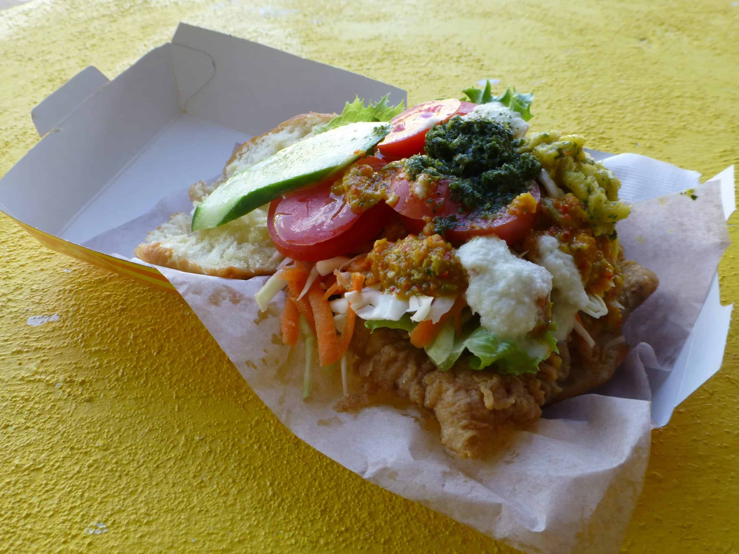 bake and shark trinidad and tobago breakfast, trinidad breakfast, trini breakfast, breakfast in Trinidad and Tobago, typical breakfast in trinidad and tobago, traditional breakfast in trinidad and tobago