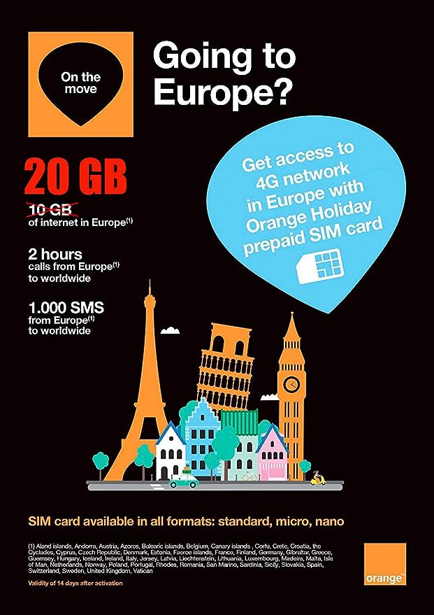 Orange Mobile SIM Card in Spain Tenerife Airport Sim Card Sim Card in Tenerife