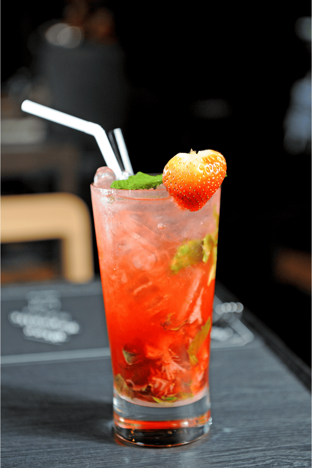 This is an island mojito, specifically a strawberry mojito, a Turks and Caicos drinks