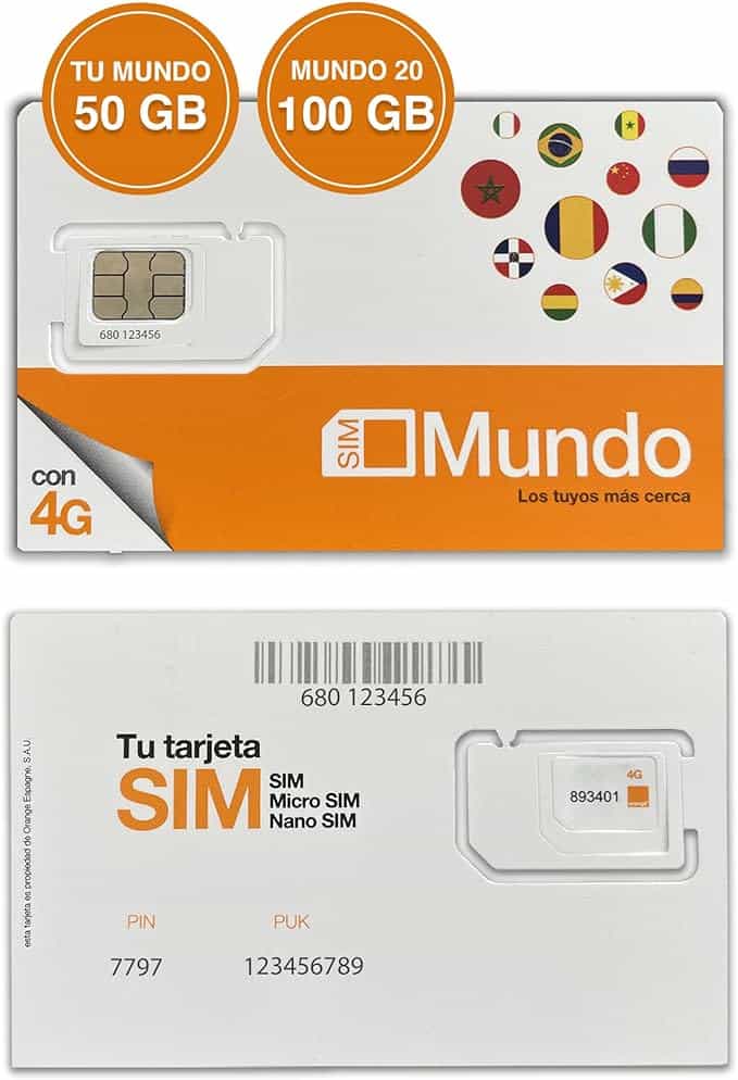 ORANGE SPAIN Prepaid SIM Card 35 GB in Spain 5E balance 50 minutes to the US Malaga Airport SIM Card SIM Card in Spain
