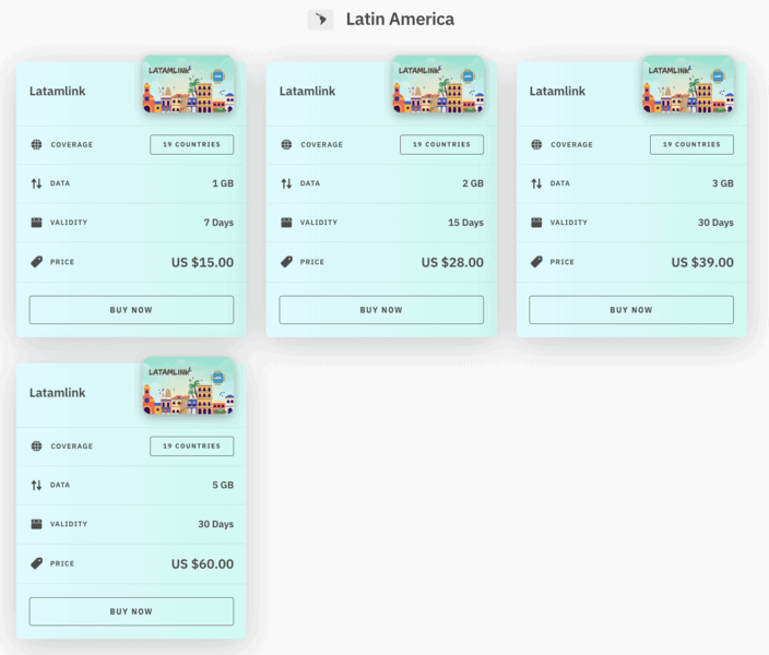 Airalo vs GigSky Comparison - Which eSIM to Choose 6 Airalo Latin America plans Airalo vs GigSky