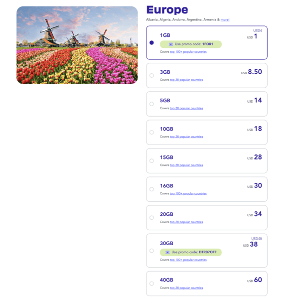 Jetpac eSIM Best eSIM for Europe Best eSIM Europe