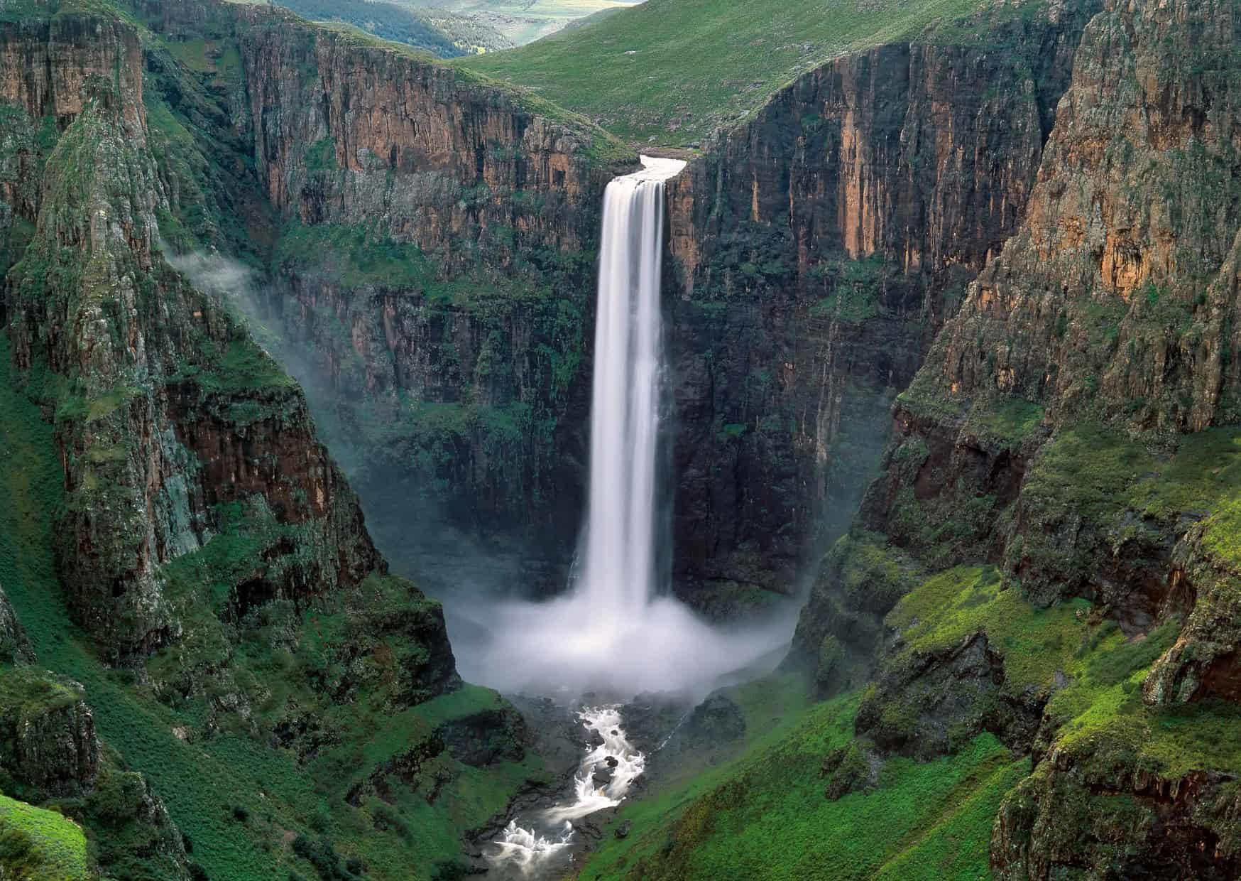 Panorama Lesotho waterfall 1