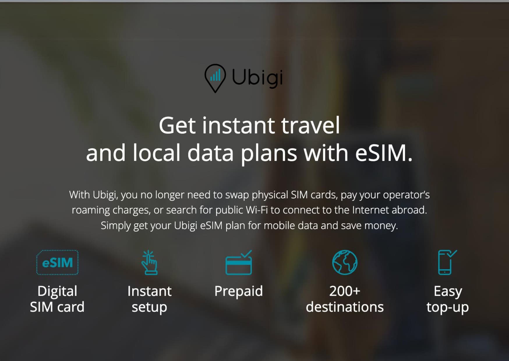 Ubigi best eSIM prices
