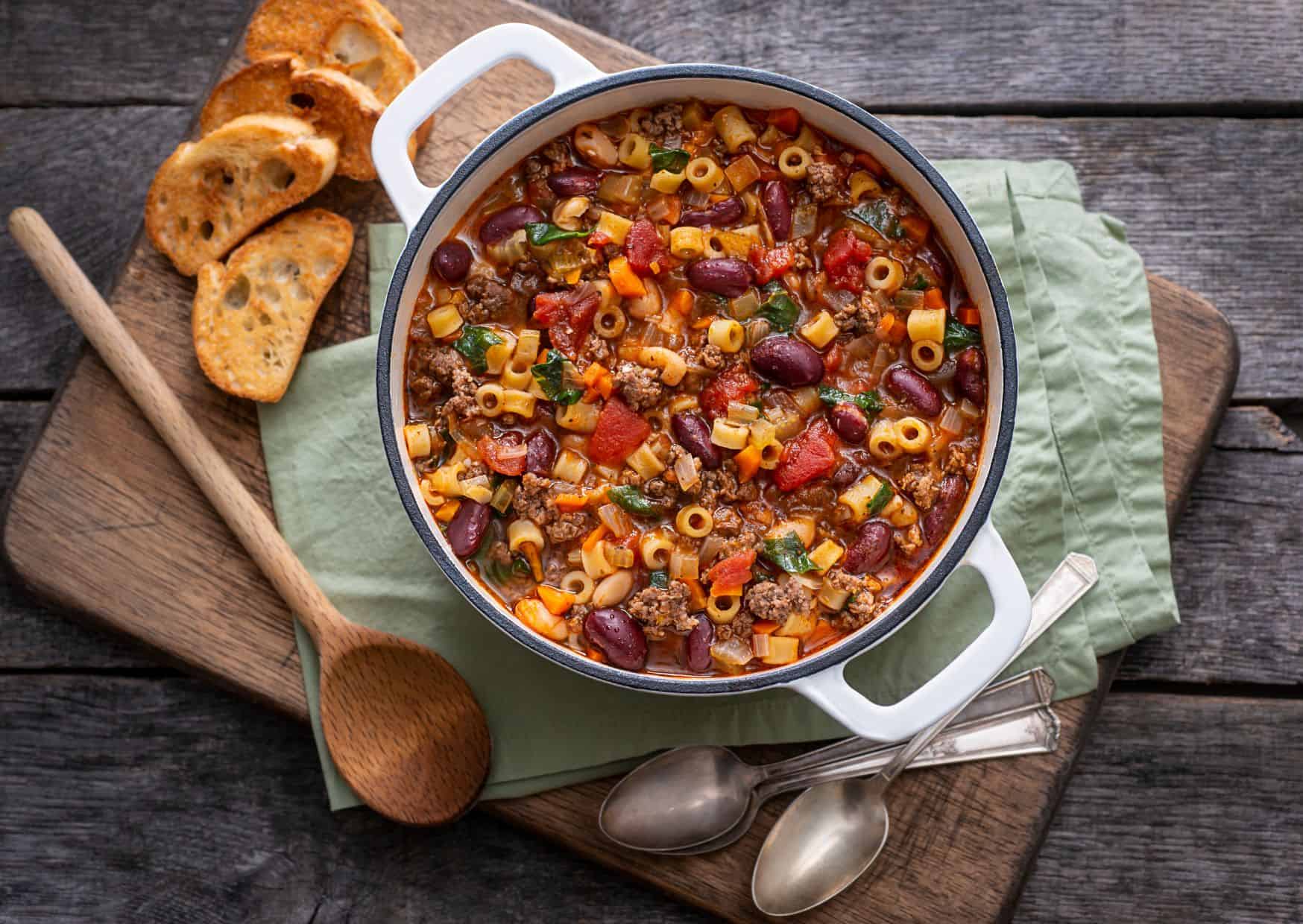 Traditional Italian Soup Dishes From Minestrone to Ribollita: 6 Italian Soups You’ll Cook All Year With Easy Recipes 4 Pasta e Fagioli Pasta and Bean Soup