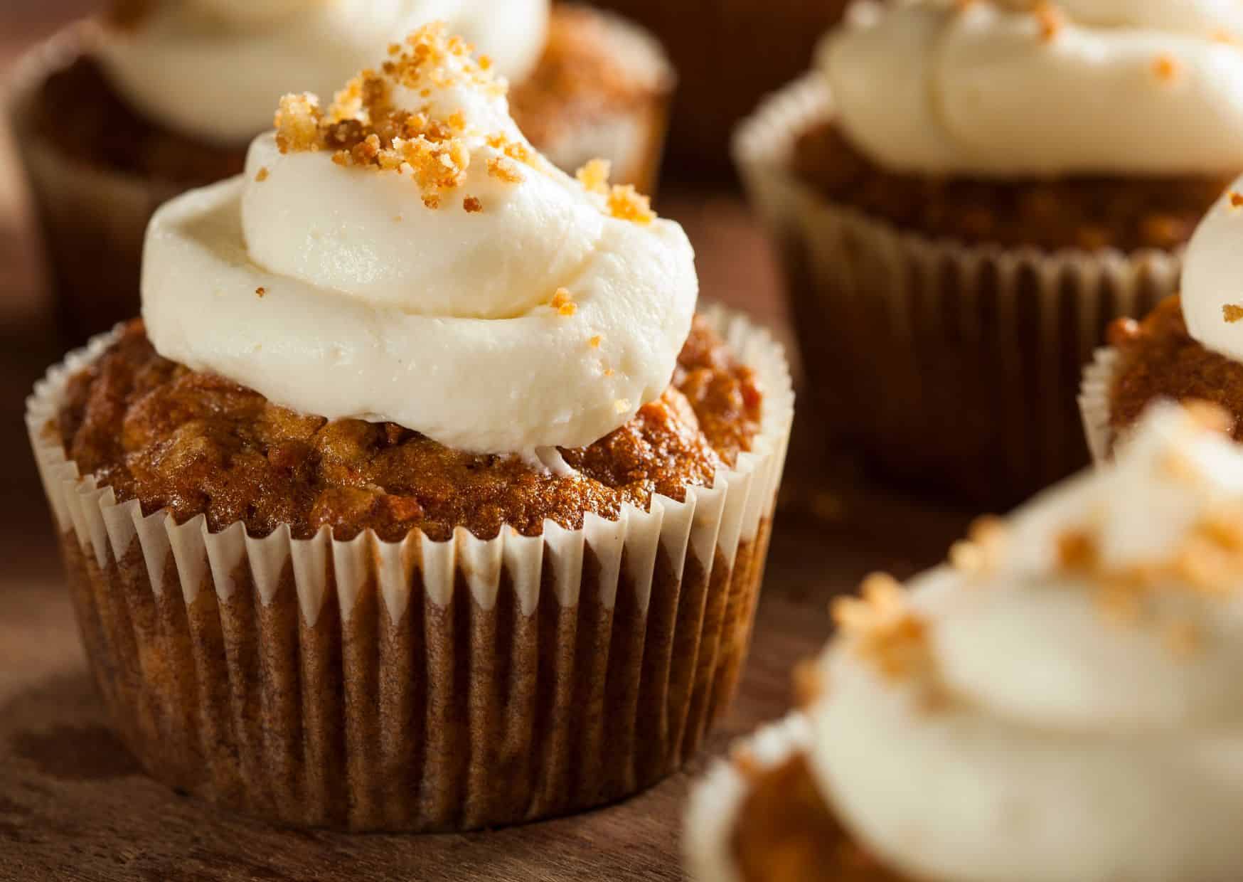 Carrot Cake Cupcakes with Cream Cheese Frosting