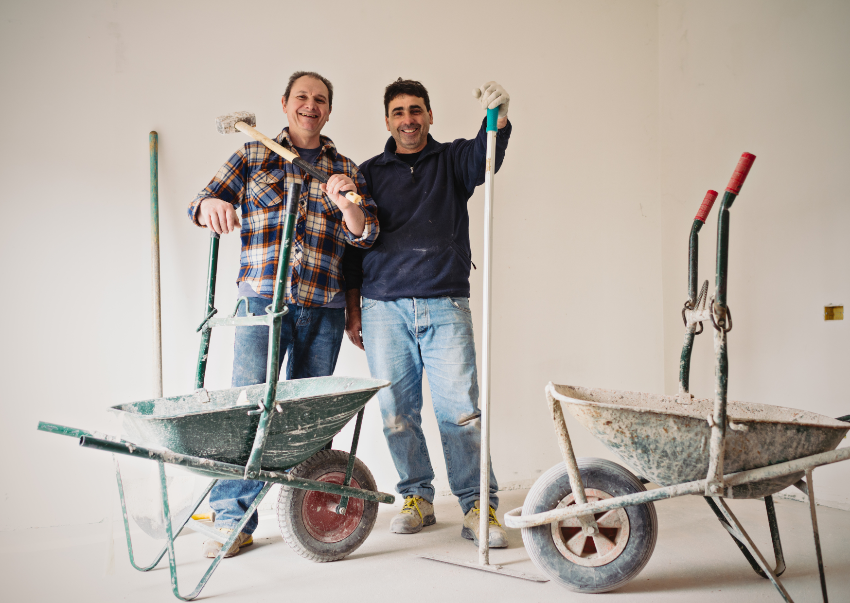 Italian Workers Use Equipment