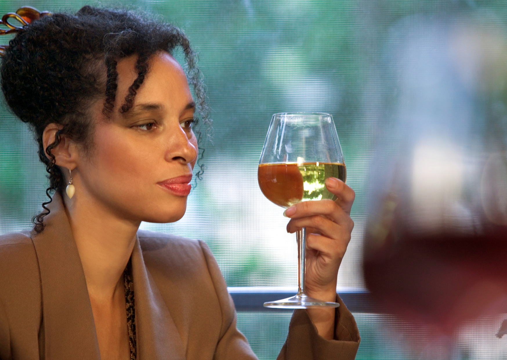 French women drinking wine at lunch 3