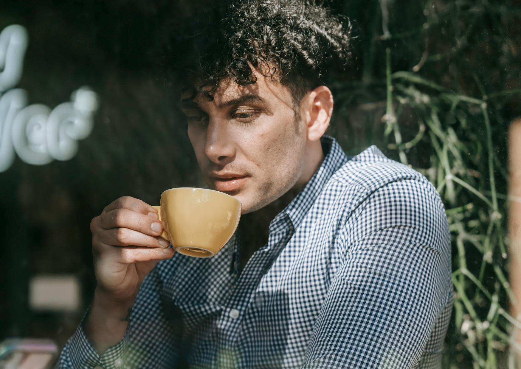 Italian drinking coffee