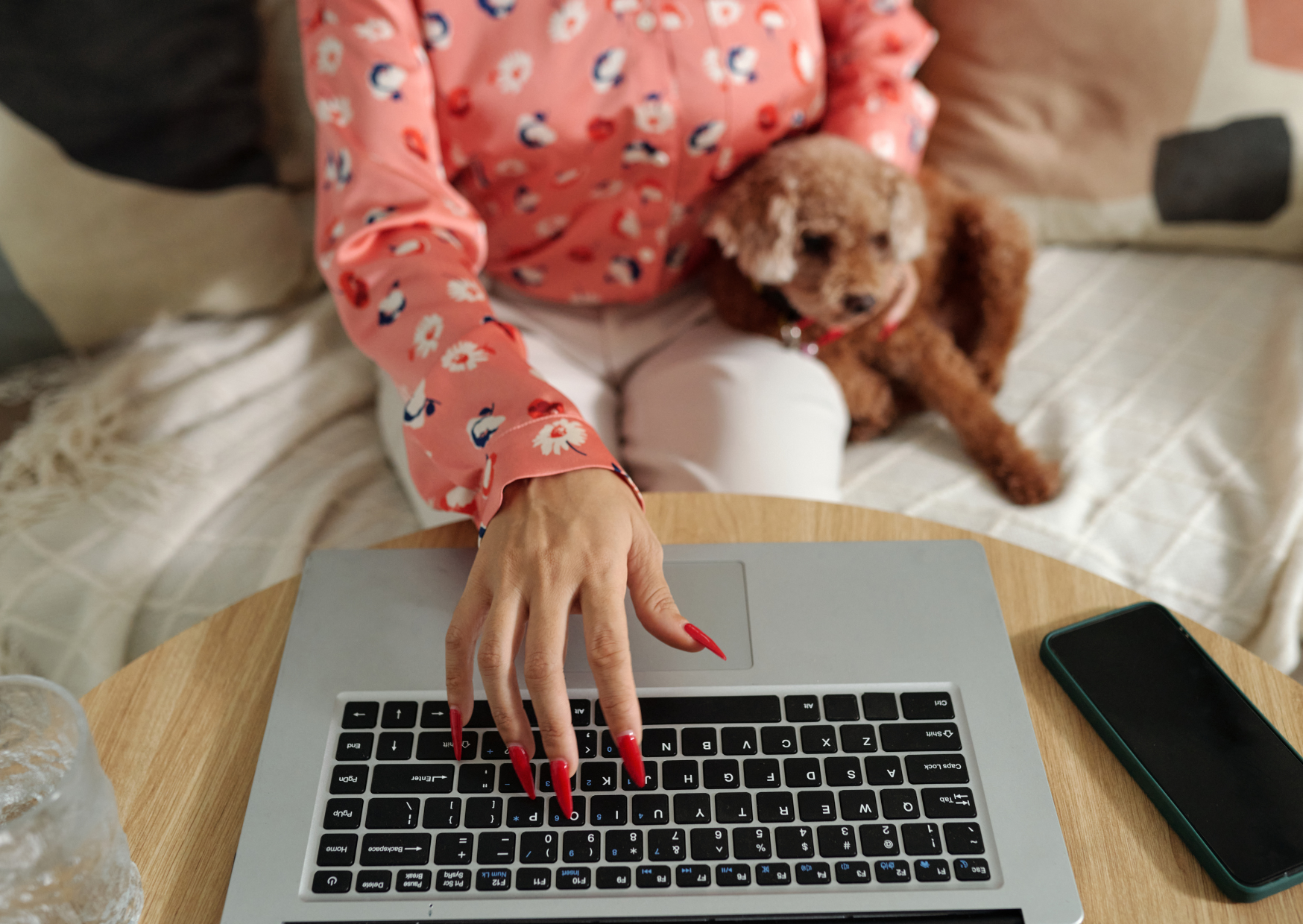 working with the laptop 5