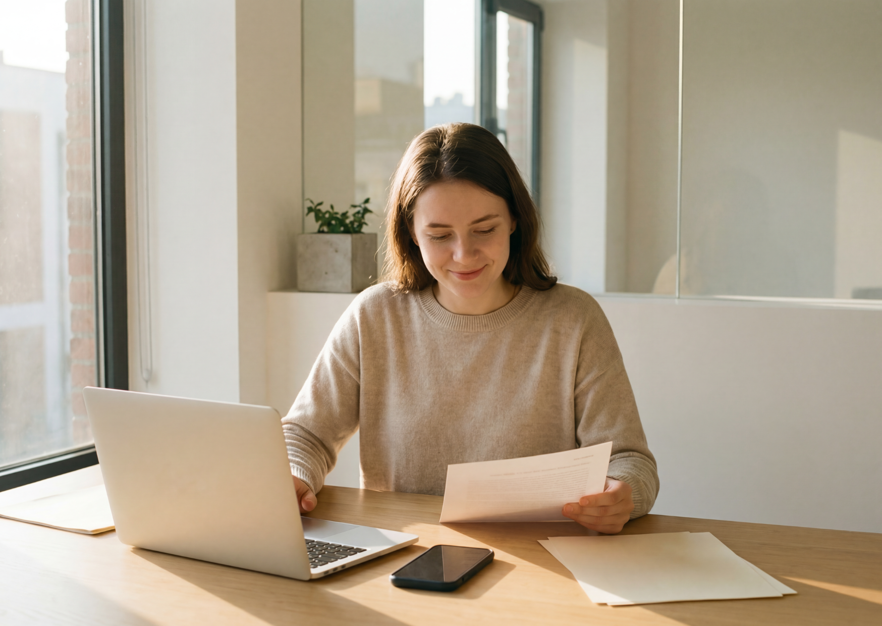 working with the laptop