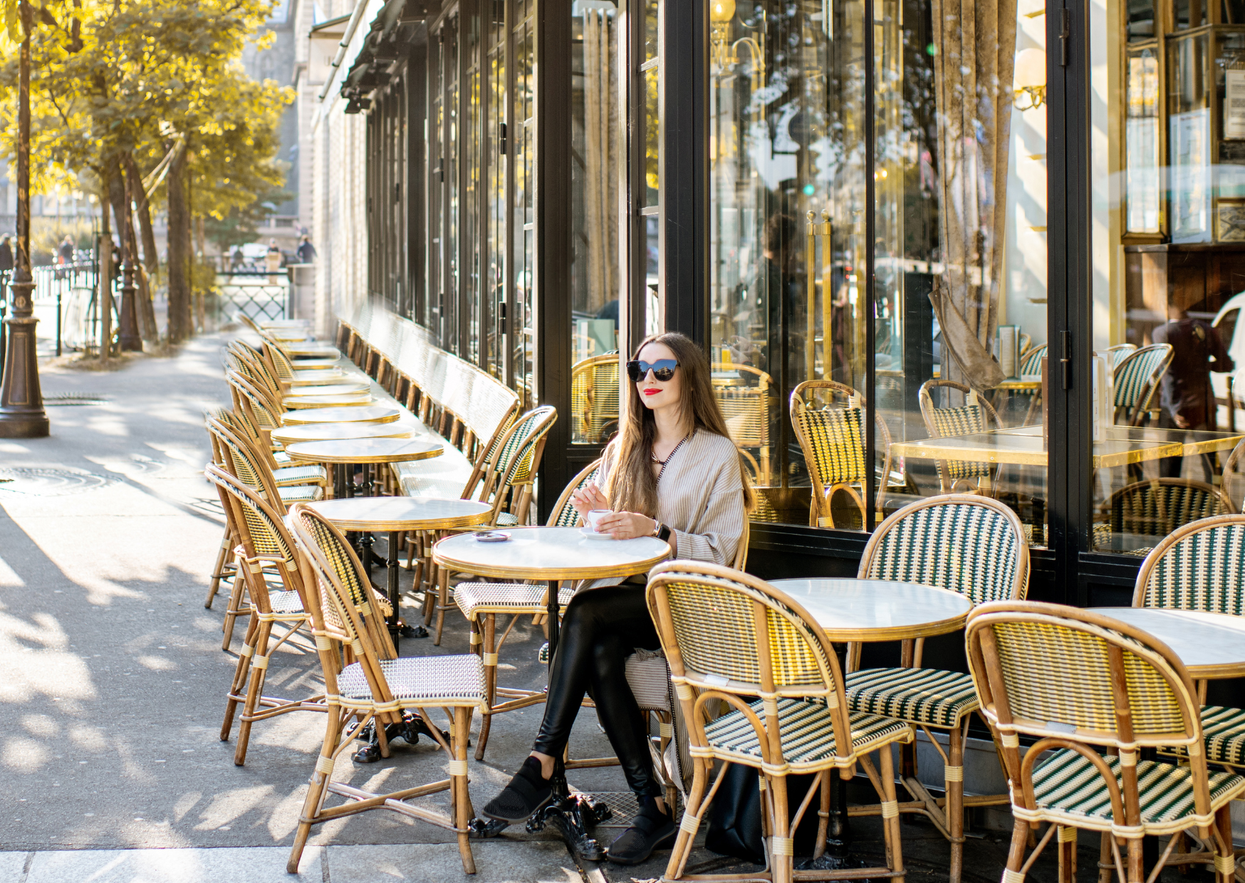 French woman eating