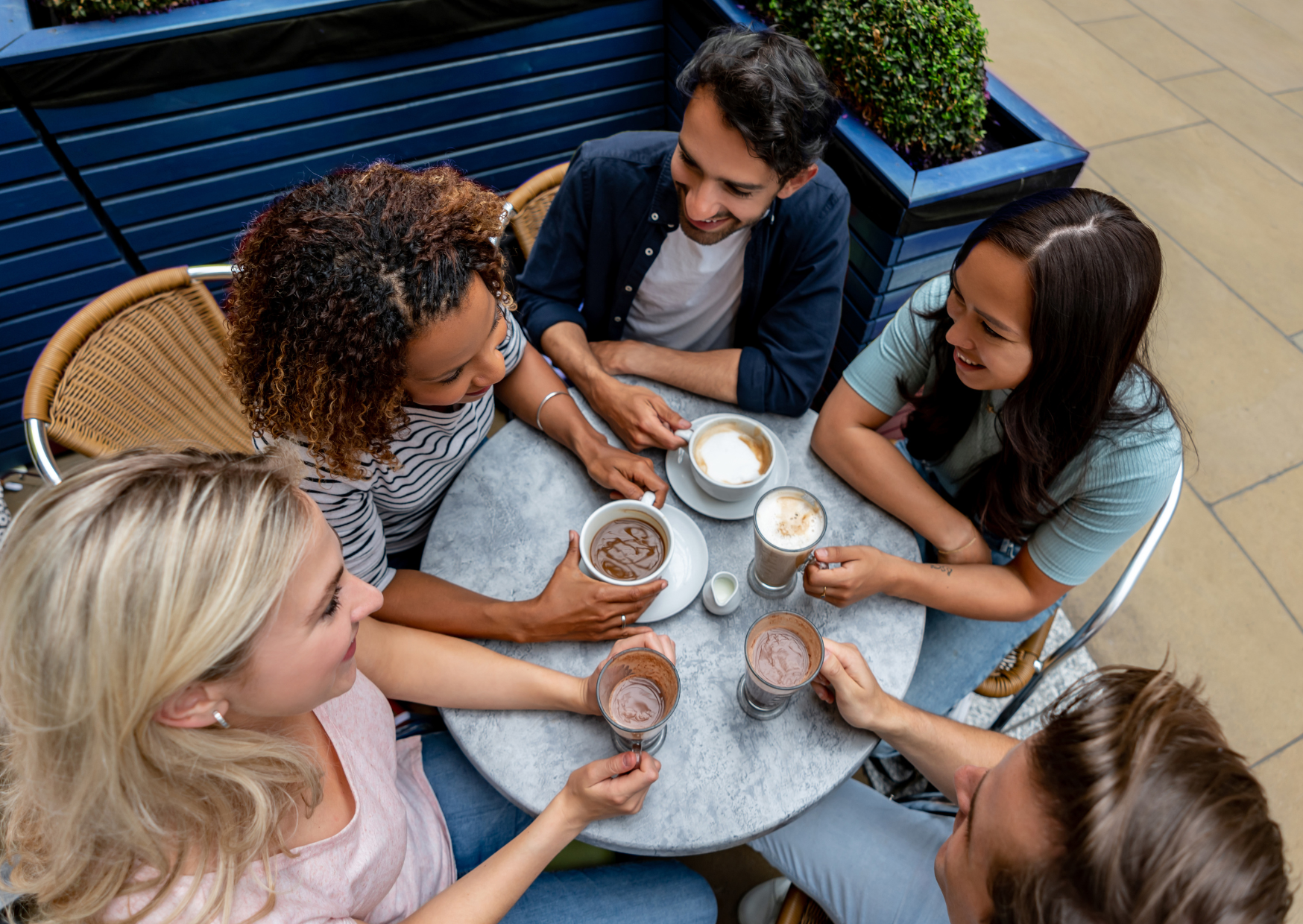 people talking in Italian cafe 3