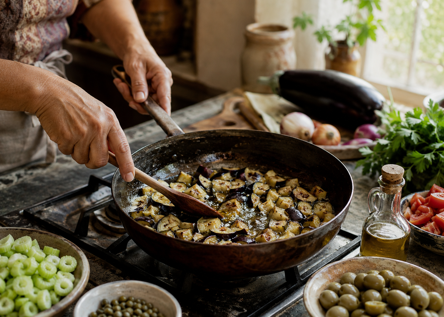 How To Make Real Italian Caponata: The Eggplant Salting Step Most American Recipes Cut In Half 4 caponata 4