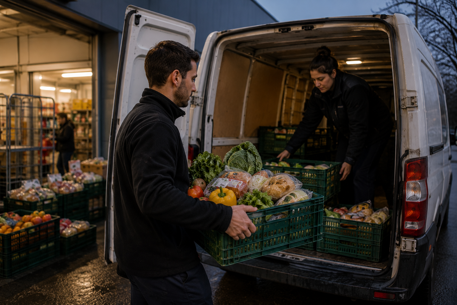 06 loading fresh food into delivery van