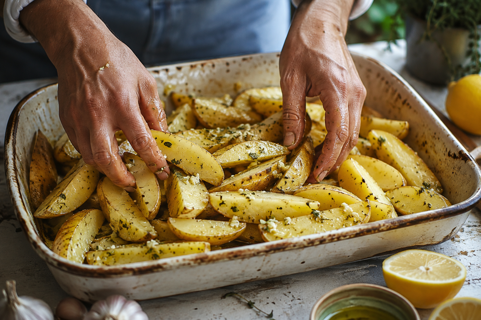 Greek Lemon Potatoes Use Four Ingredients and One Trick: The Roast That Outshines the Main 3 greek lemon potatoes 5