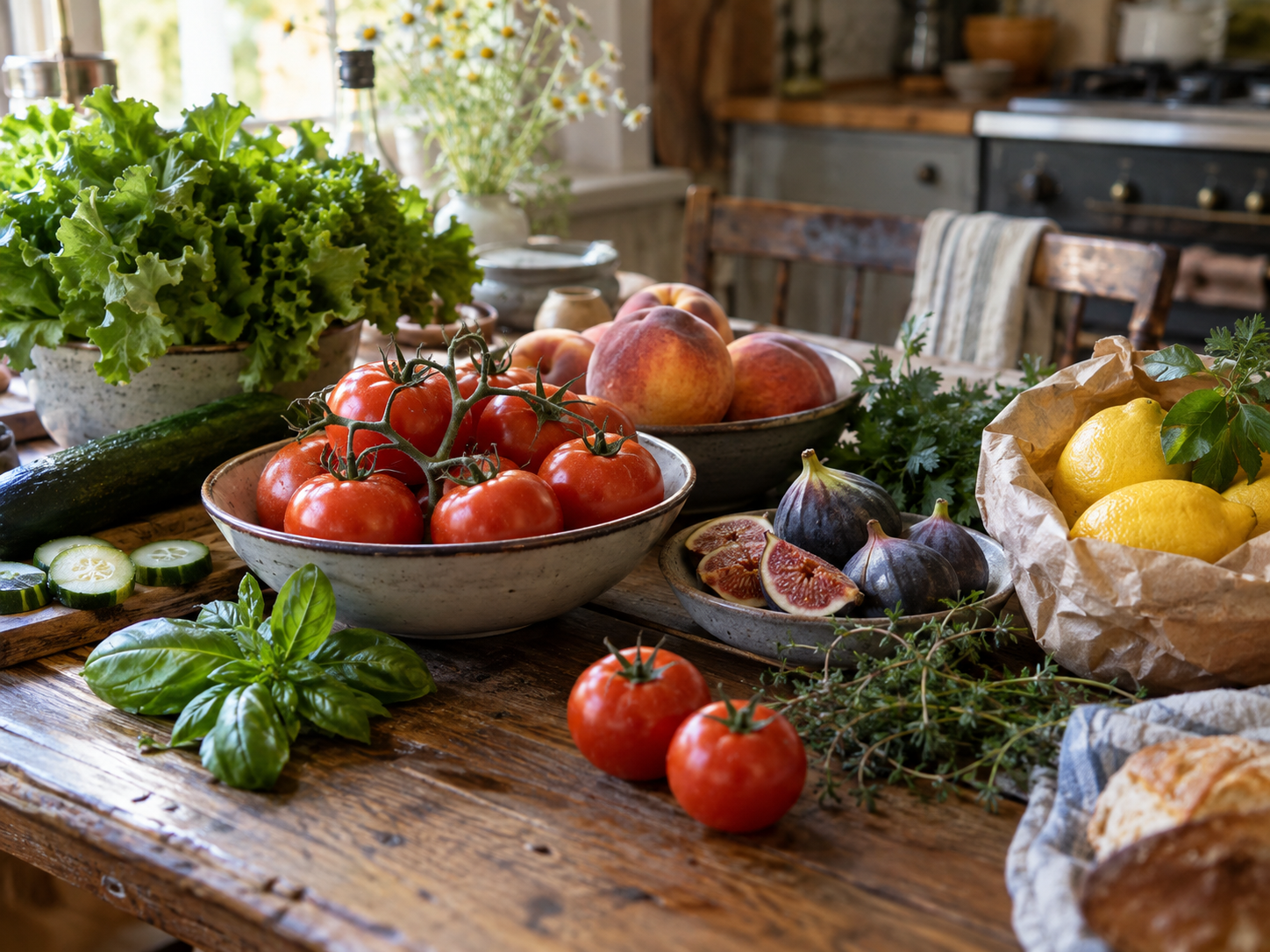 rustic summer harvest kitchen 1